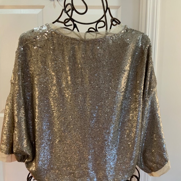 Free People Sequin Champagne Dreams Party Crop Top Size XS - Picture 5 of 8